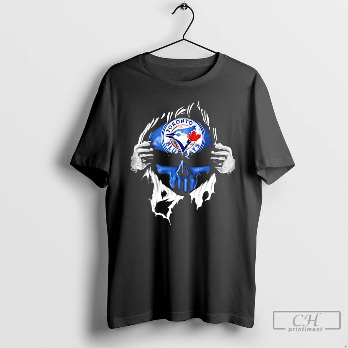 Classic Ripped From The Chest Skull Deep Toronto Blue Jays Till The Grave T Shirts
