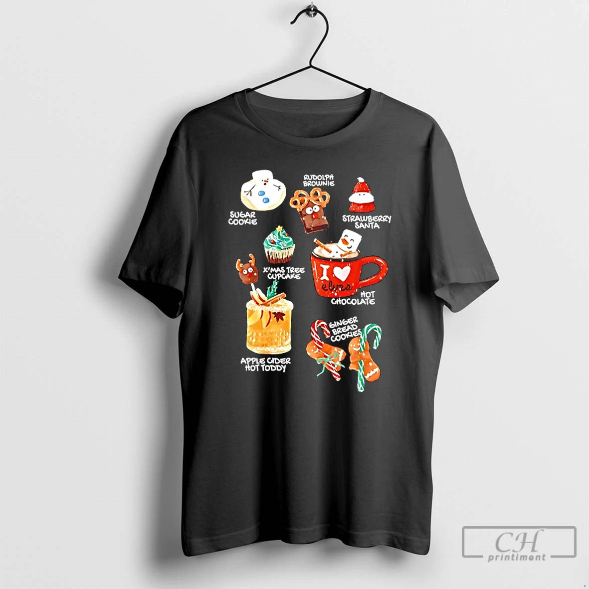 Classic Rudolph Brownie Sugar Cookies Hot Chocolate Strawberry Santa Merry Christmas 2025 T Shirts Sweater