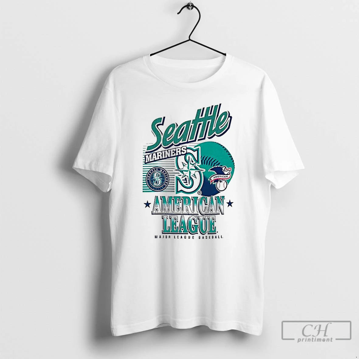 Classic Seattle Mariners Mlb American National League Logo Ball Retro