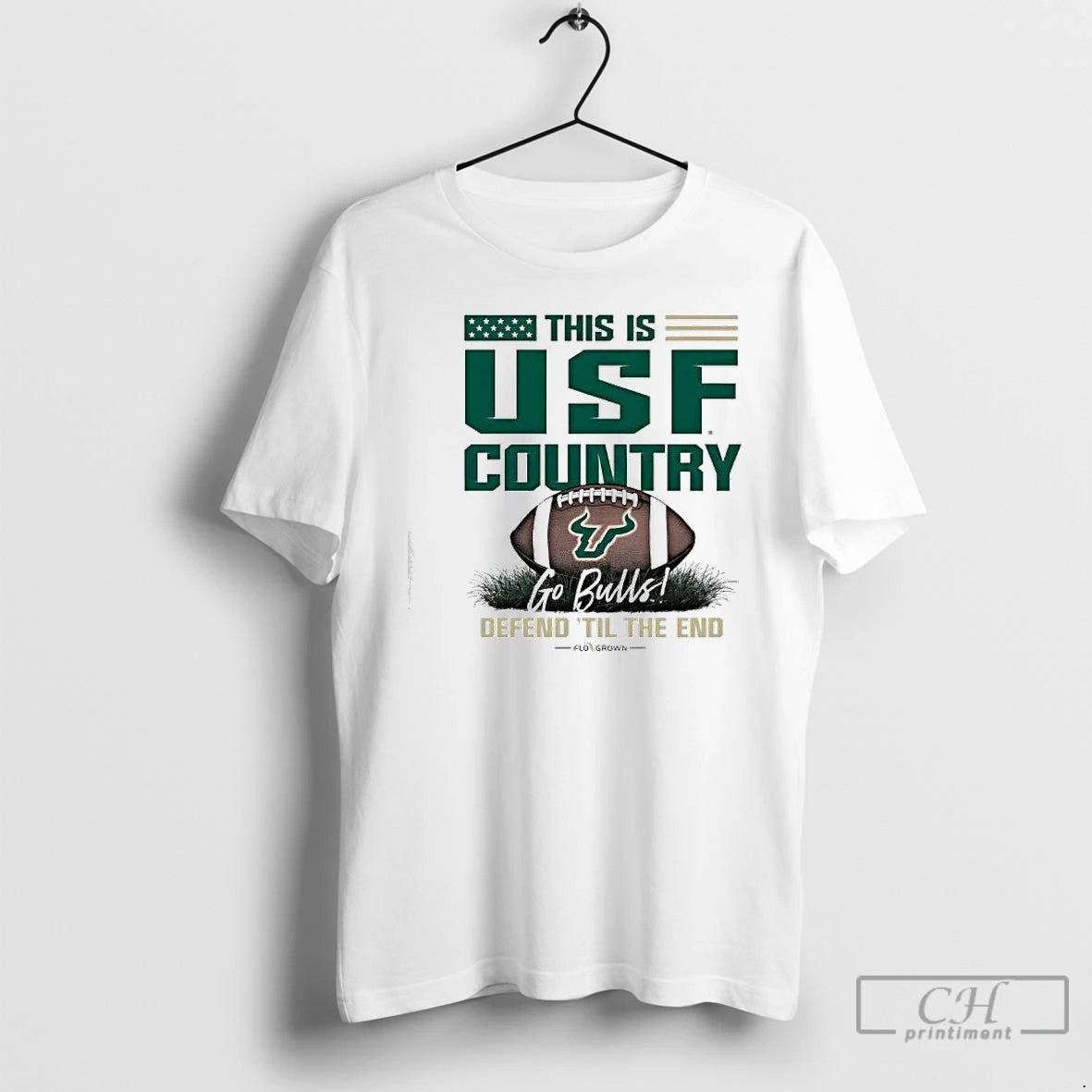 Classic University Of South Florida Bulls Football Go Bulls Defend Til The End T Shirts