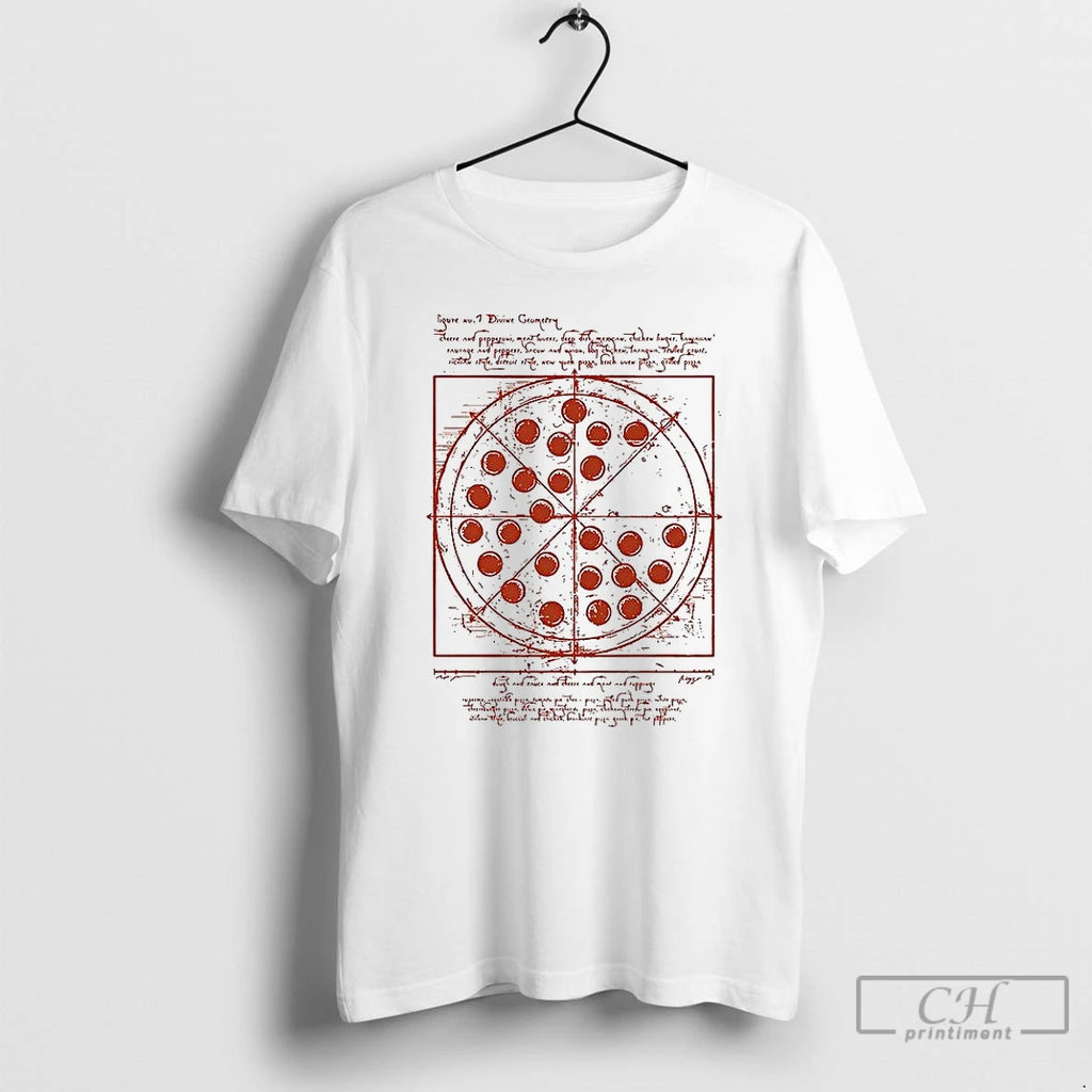 Classic Vitruvian Pizza Tee Da Vinci