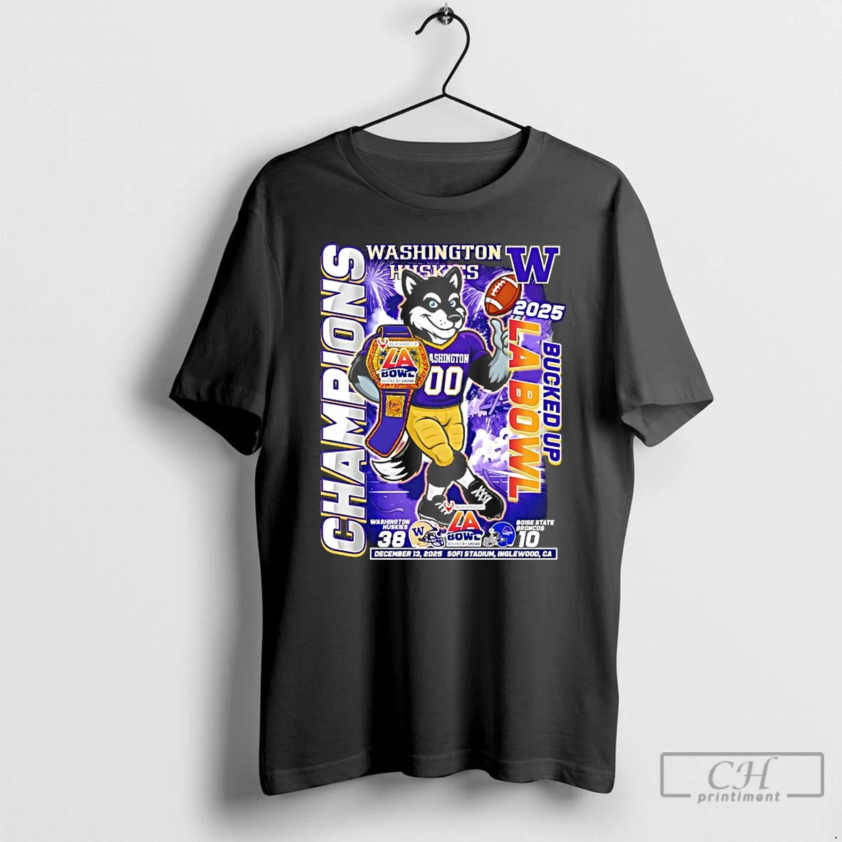Classic Washington Huskies Beat Boise State Broncos 38 10 2025 La Bowl Champions T Shirts