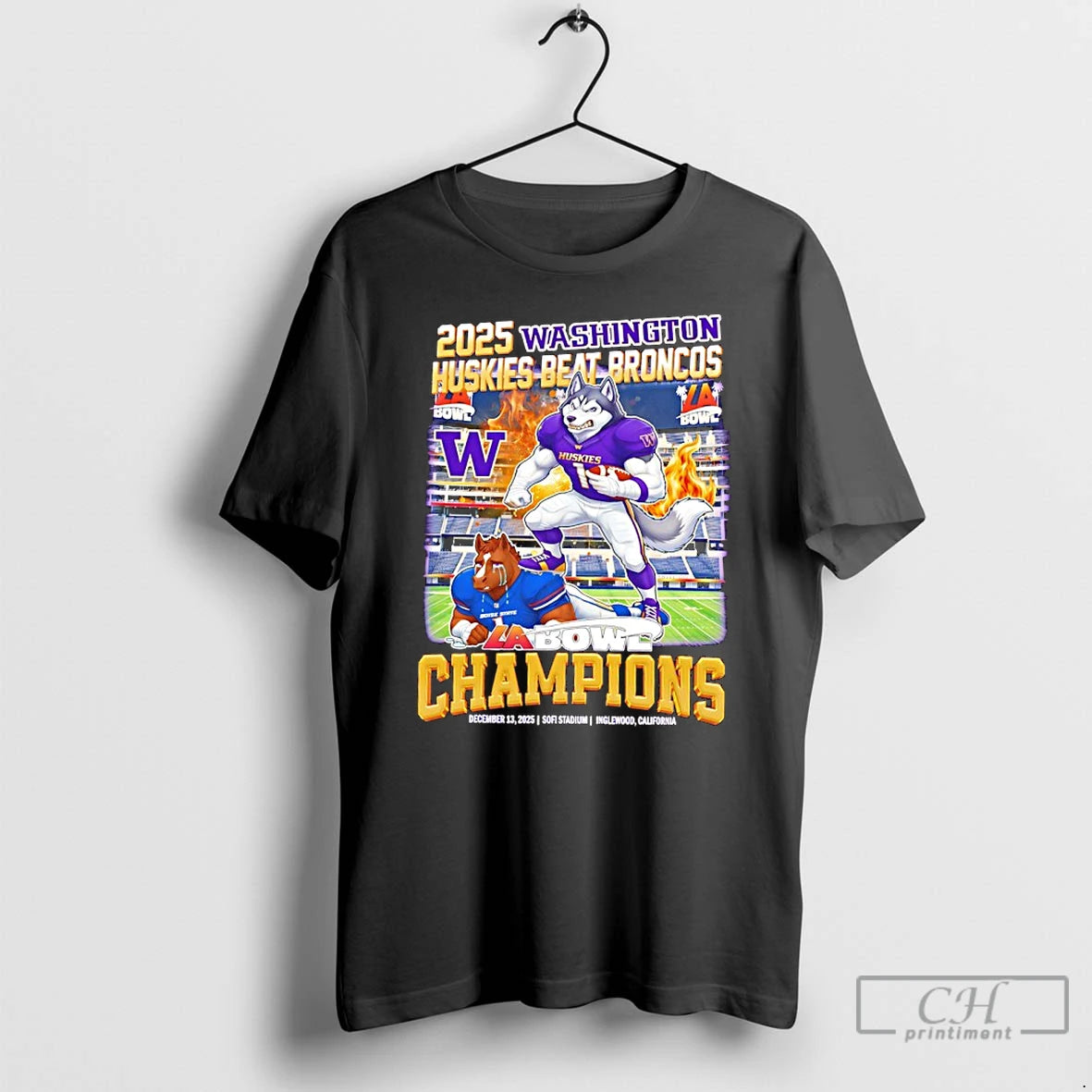 Classic Washington Huskies Beat Broncos 2025 La Bowl Champions Mascot