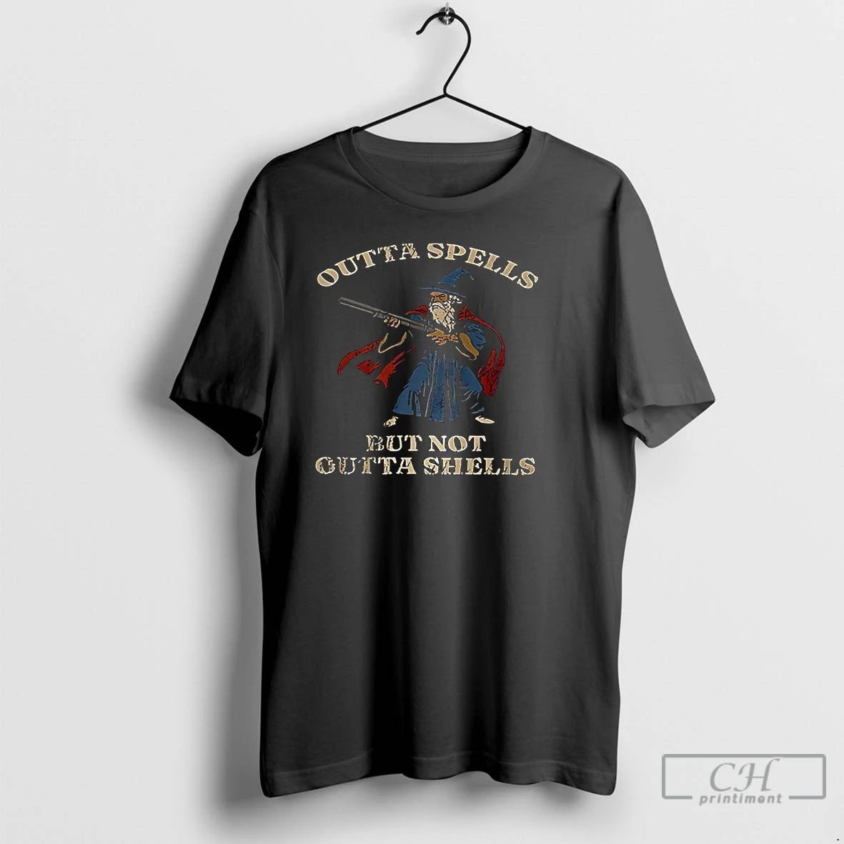 Classic Wizard Fantasy Outta Spells But Not Outta Shells