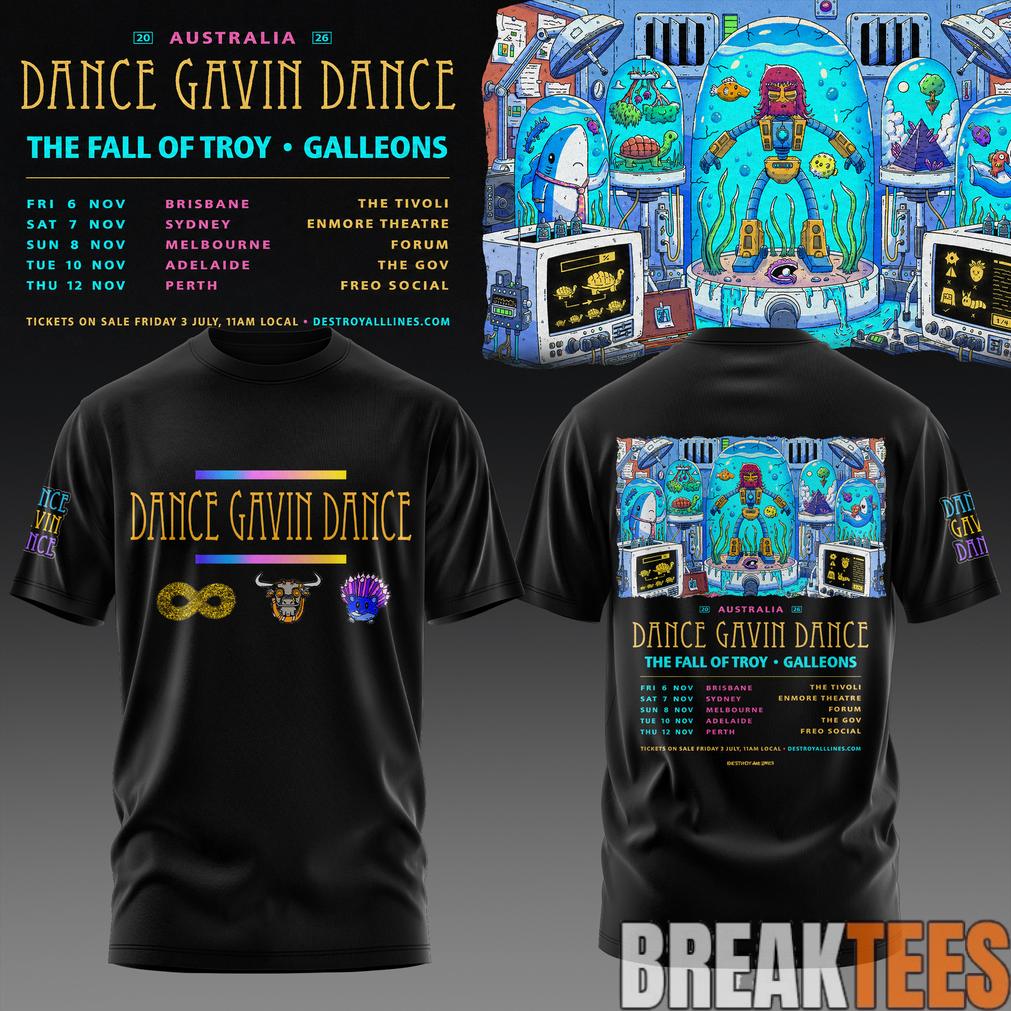 Dance Gavin Dance Australia Tour 2026 T-Shirt
