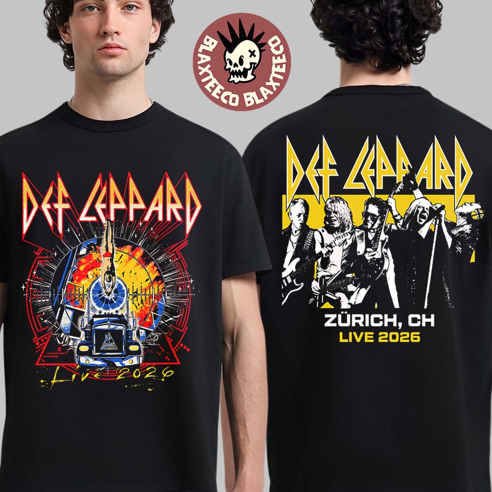 Def Leppard Live 2026 Tour UK And EU Merch Zurich Switzerland Event T-Shirt