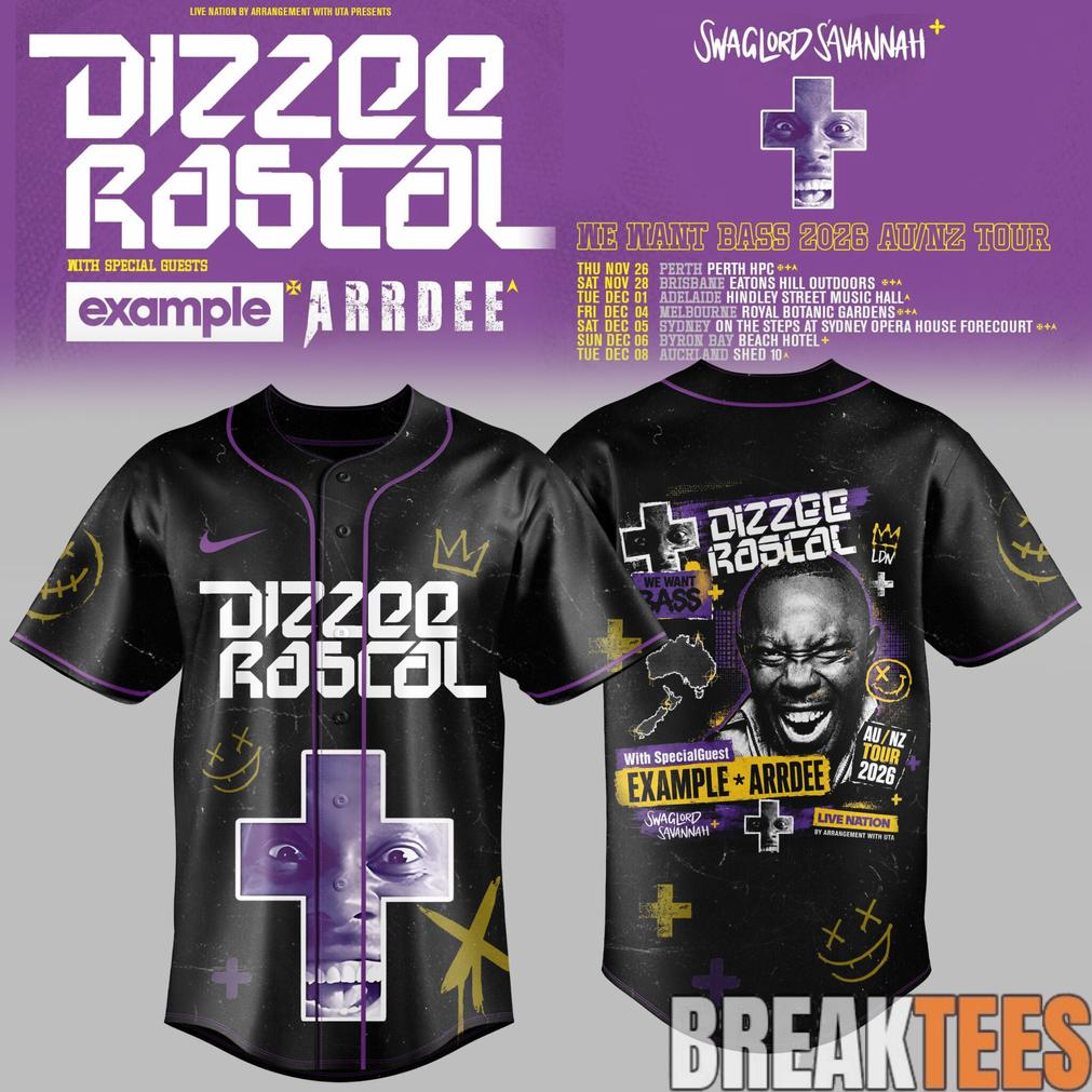 Dizzee Rascal – We Want Bass Tour Baseball Jersey