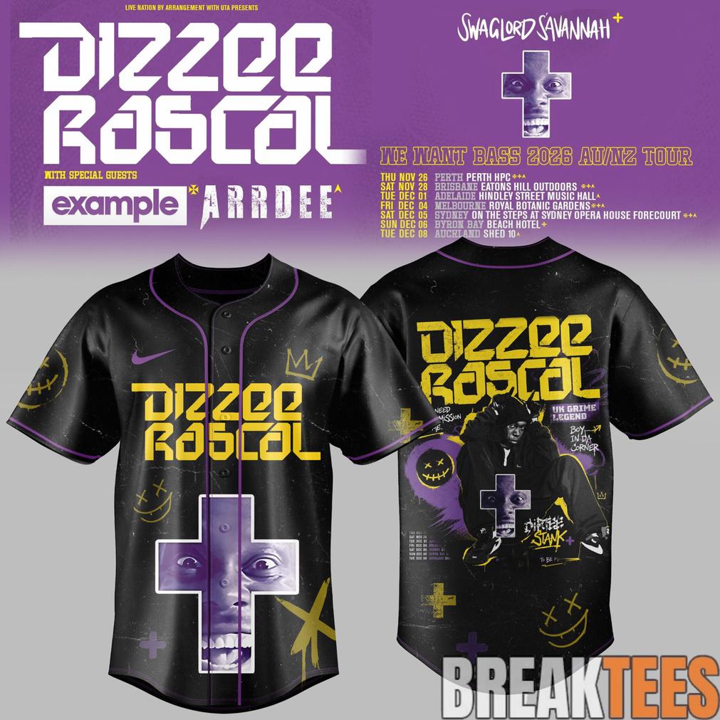 Dizzee Rascal – We Want Bass Tour Baseball Jersey