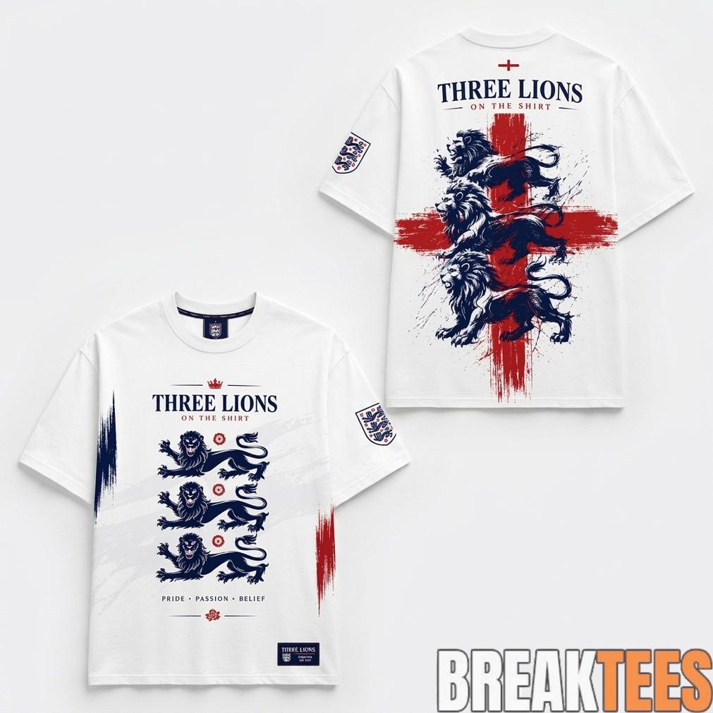 England World Cup 2026 Three Lions Graphic Football Fan Soccer Jersey