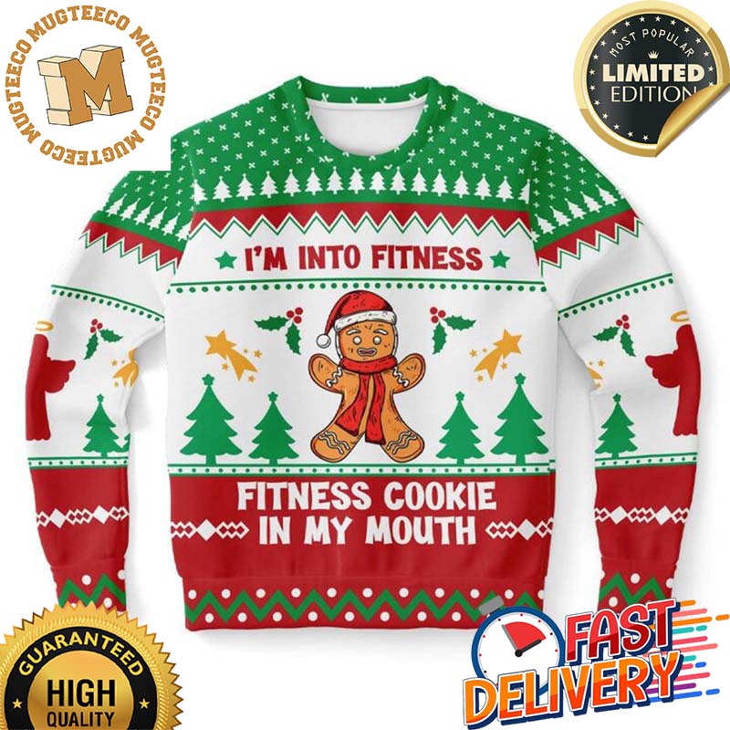 Fitness Cookie In My Mouth Ugly Christmas Sweater For Holiday 2023 Xmas Gifts