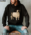 Funny Cow Wearing White Chunky Knit Sweater T Shirt