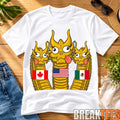 Funny Three Headed Derpy Dragon 2026 World Cup North America Meme Shirt