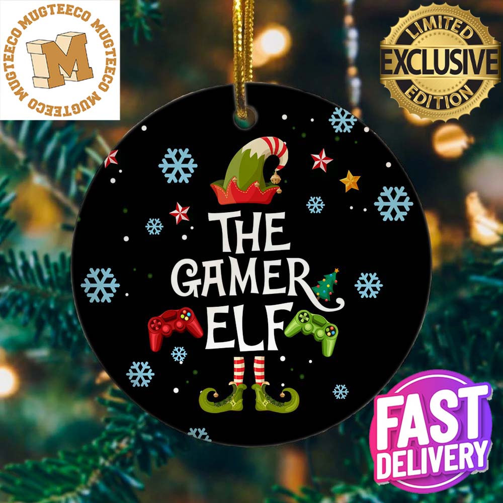 Gamer Elf Decorative Xmas Gifts Christmas Ornament Family Matching Holiday Ornament
