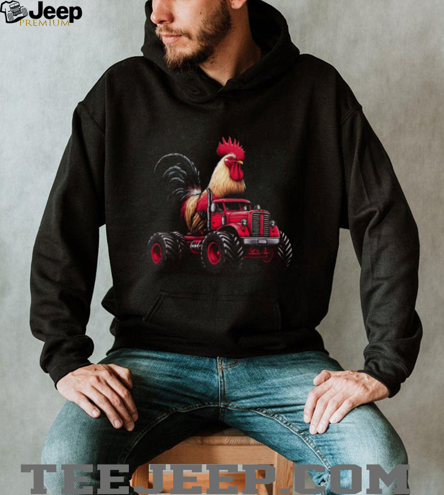Giant Rooster Monster Truck Farm Humor Graphic T Shirt