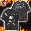 Godsmack The Rise Of Rock World Tour 2026 Merch Boston Bad Boys Skull Vintage Washed Tee