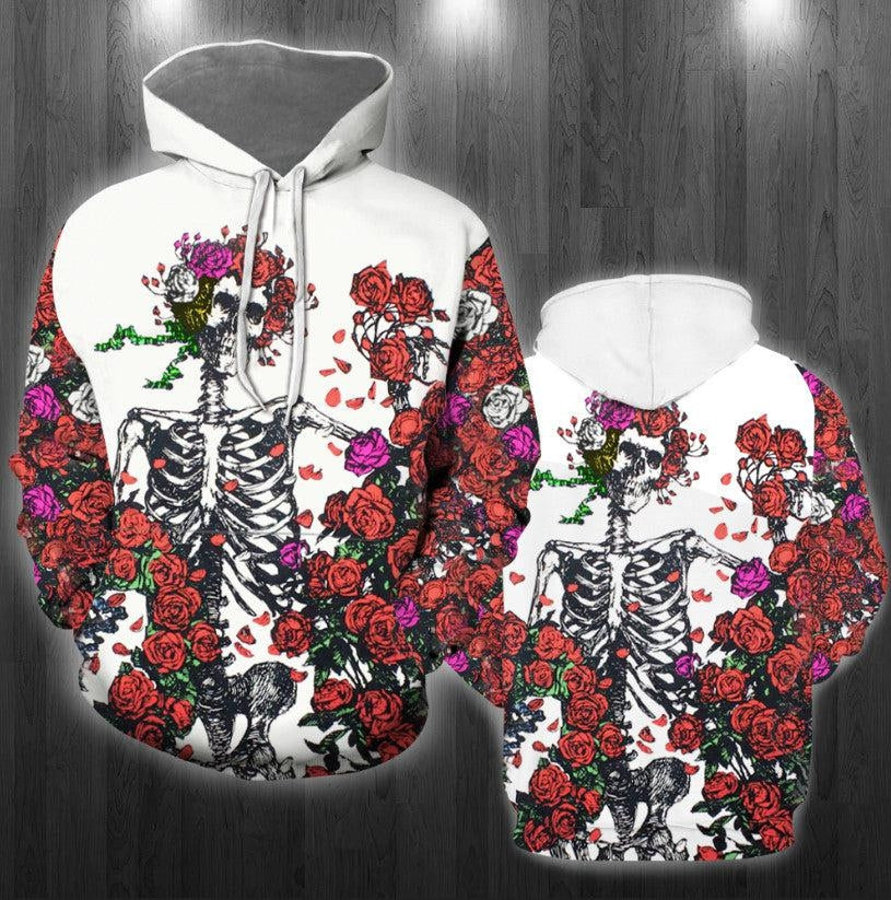 Rose Grateful Dead Skull Hoodie