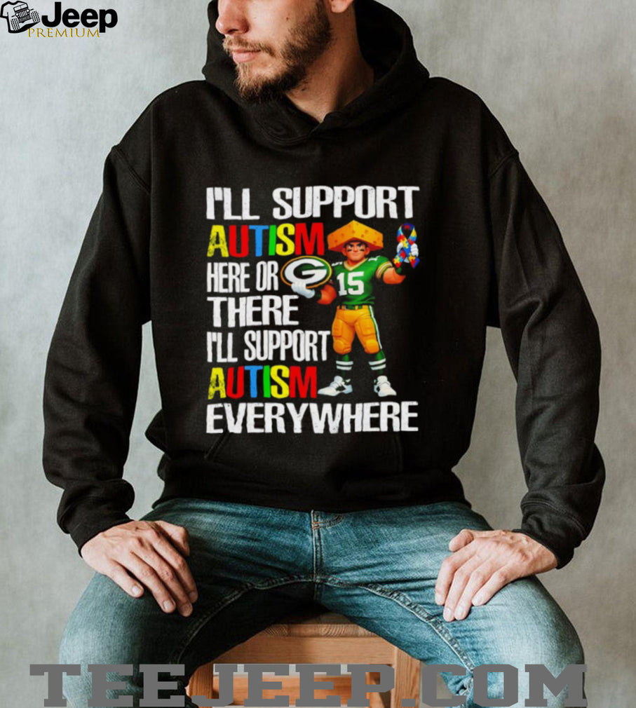 Green Bay Packers Mascot Cheesehead Autism Awareness Support T Shirt