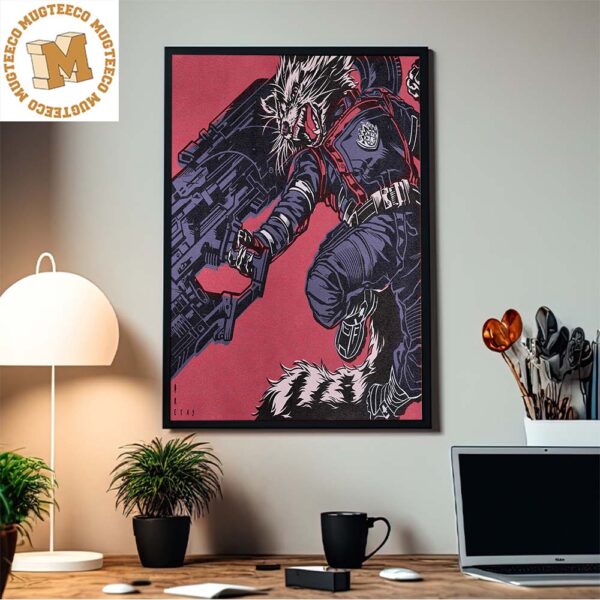 Guardians Of The Galaxy Vol 3 Captain Rocket Racoon Holding The Big Gun Home Decor Poster Canvas