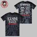 Ice Nine Kills The Silver Scream Welcome To Horrorwood Europe Tour Merch Silver-Scream-A-Thon Tie Dye T-Shirt