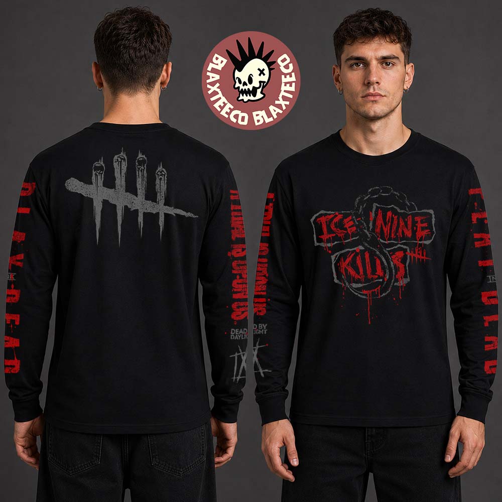 Ice Nine Kills X Dead By Daylight Play Dead Merch Hooked on a Feeling Long Sleeve