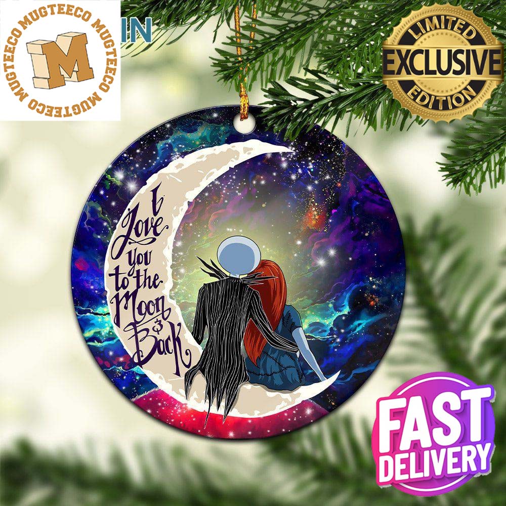 Jack And Sally Nightmare Before Christmas Love You To The Moon And Back Galaxy Personalized Christmas Decorations Ornament