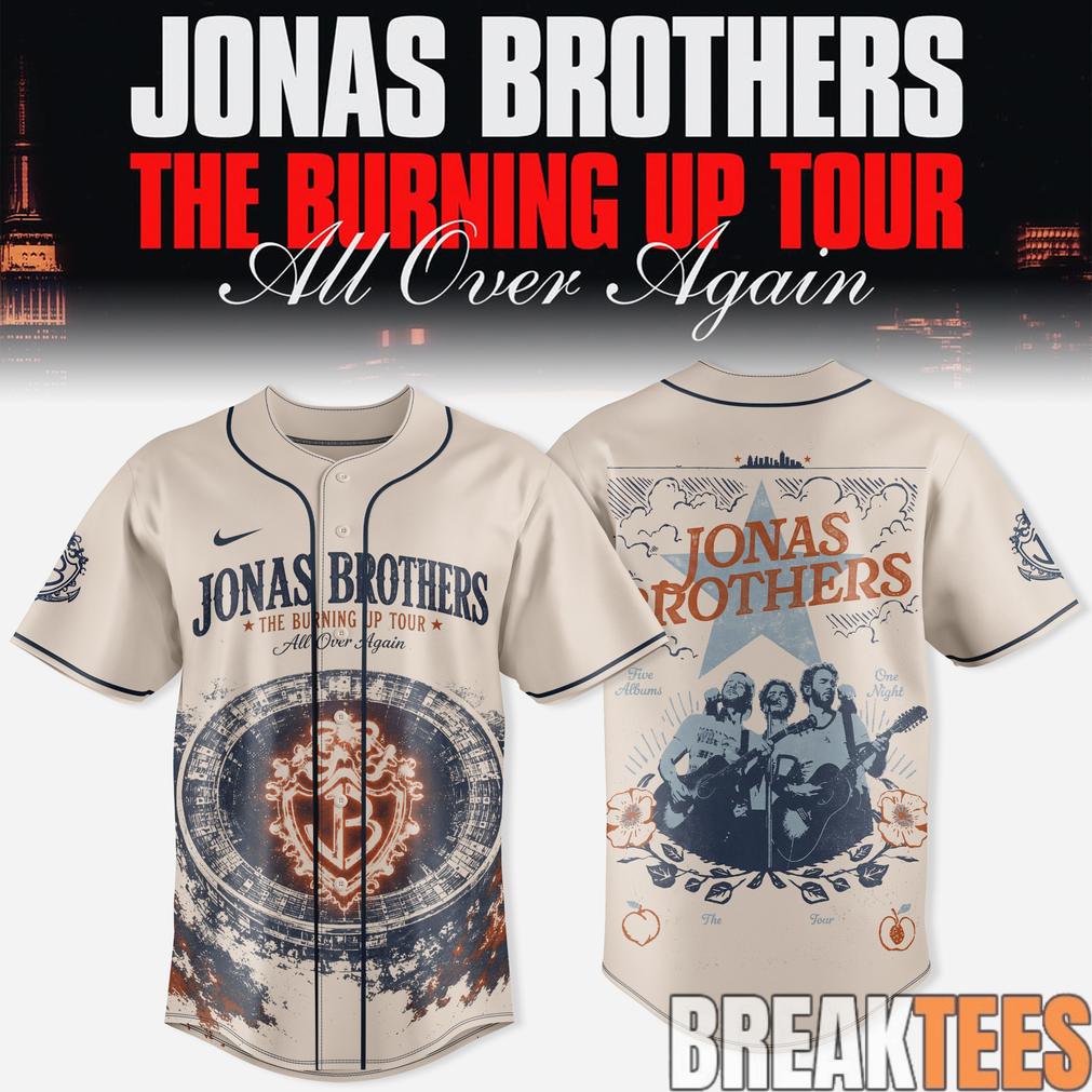 Jonas Brothers Baseball Jersey The Burning Up Tour 2026 Edition