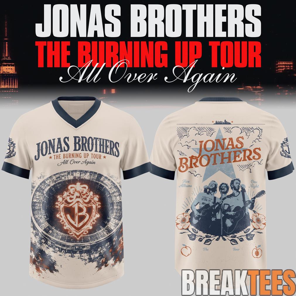 Jonas Brothers The Burning Up Tour All Over Again 2026 Edition Football Jersey