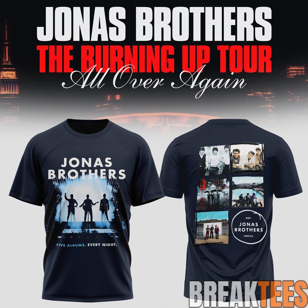 Jonas Brothers The Burning Up Tour All Over Again 2026 Edition T-Shirt