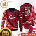 Kansas City Chiefs Football Gift For Fan Red Personalized Custom Name Ugly Wool Sweater Christmas