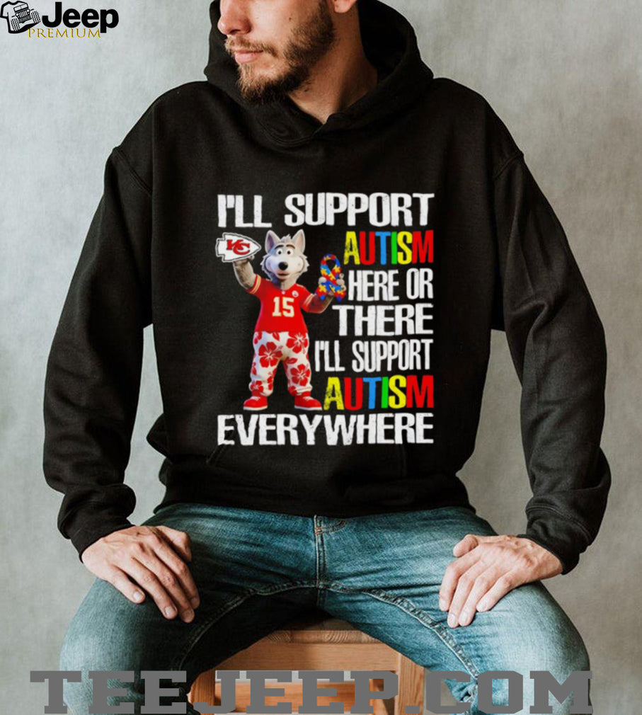 Kansas City Chiefs KC Wolf Mascot Autism Awareness Support T Shirt