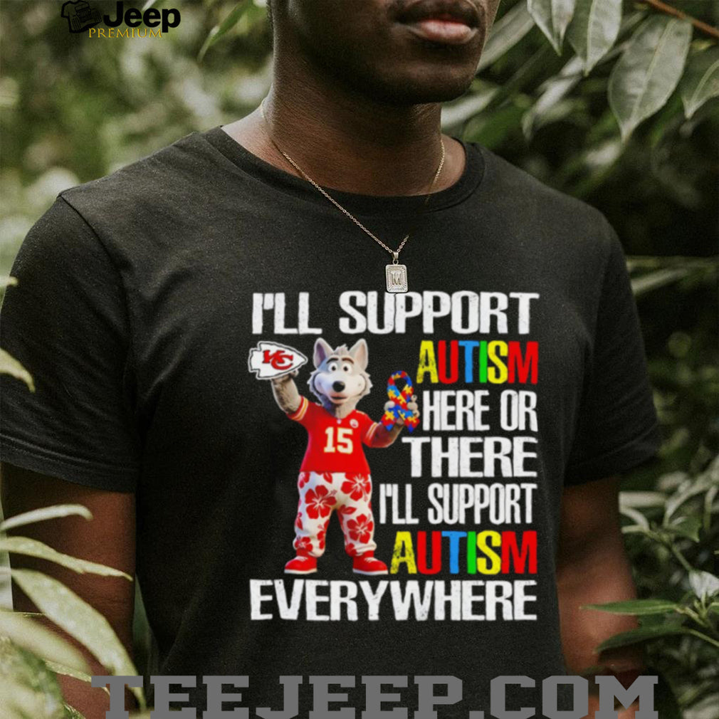 Kansas City Chiefs KC Wolf Mascot Autism Awareness Support T Shirt