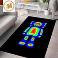 Kaws Companion Gradient In Black Background Rug Carpet Home Decor