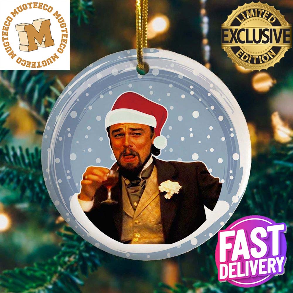Leo Laughing Meme Funny 2023 Holiday Gifts Christmas Decorations Ceramic Ornament