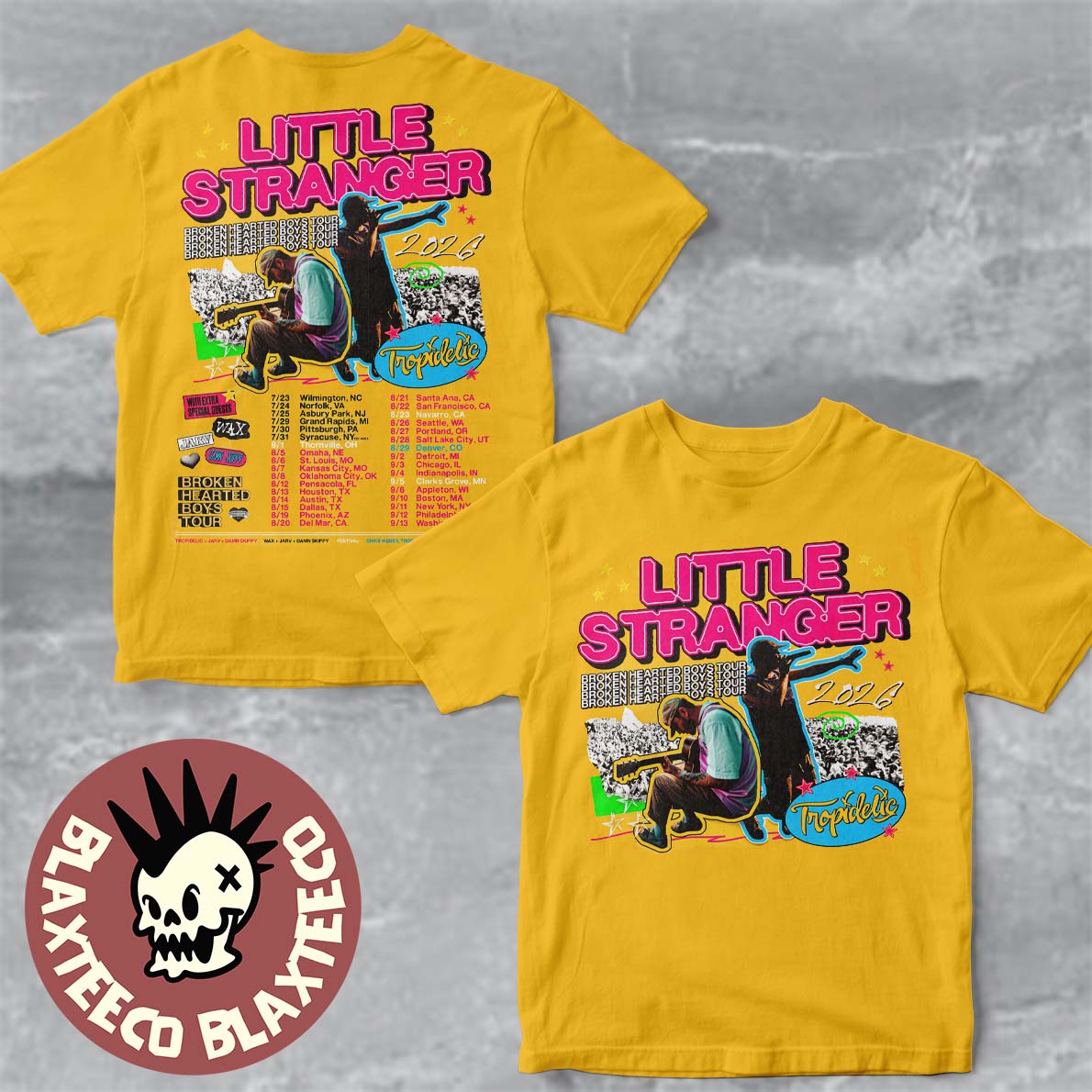 Little Stranger Broken Hearted Boys Tour 2026 North America Schedule Dates Two Sided T-Shirt