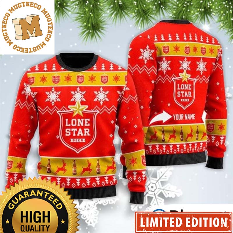 Lone Star Beer Custom Name 2023 Xmas Gifts Idea Ugly Christmas Sweater