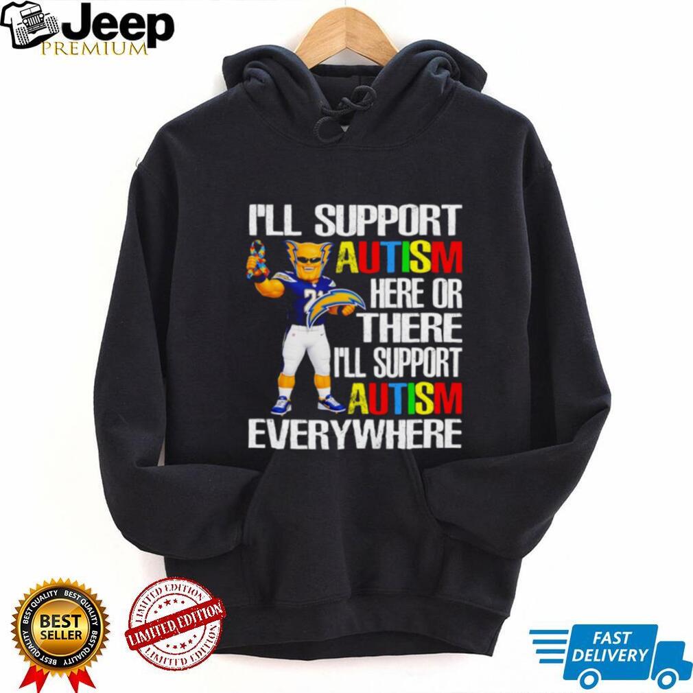 Los Angeles Chargers Boltman Mascot Autism Awareness Support T Shirt