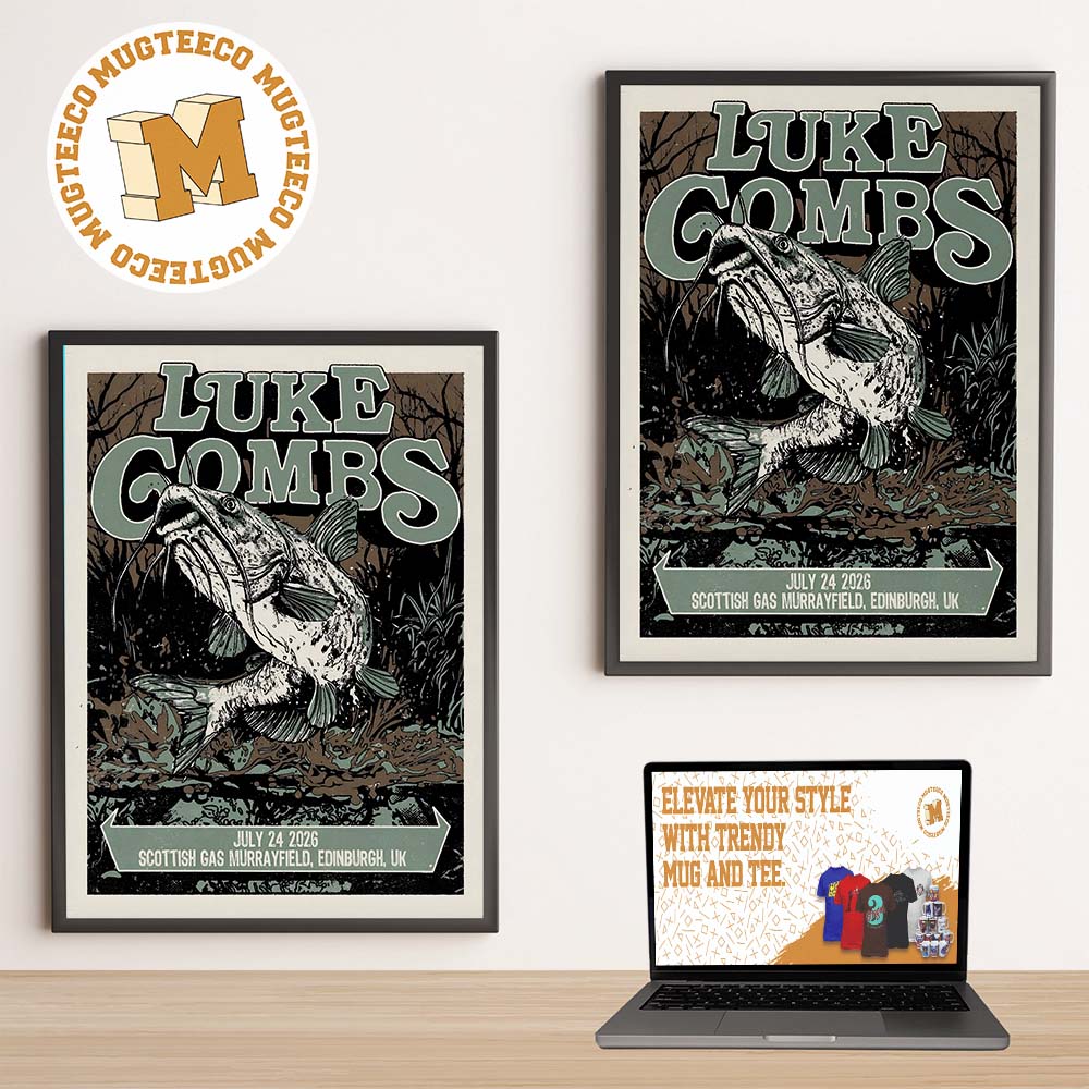 Luke Combs Edinburgh UK Event Poster A Scottish Gas Murrayfield On July 24 2026 Home Decor Poster Canvas