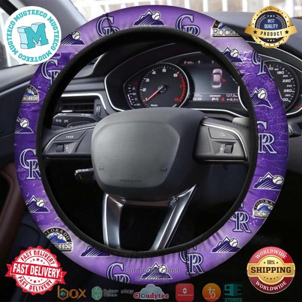 MLB Colorado Rockies Steering Wheel Cover
