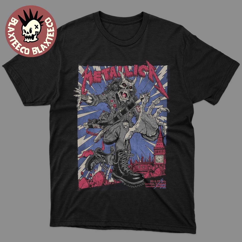 Metallica M72 London England 2026 Pop Up Shop Poster At London Stadium On 3 And 5 July 2026 T-Shirt