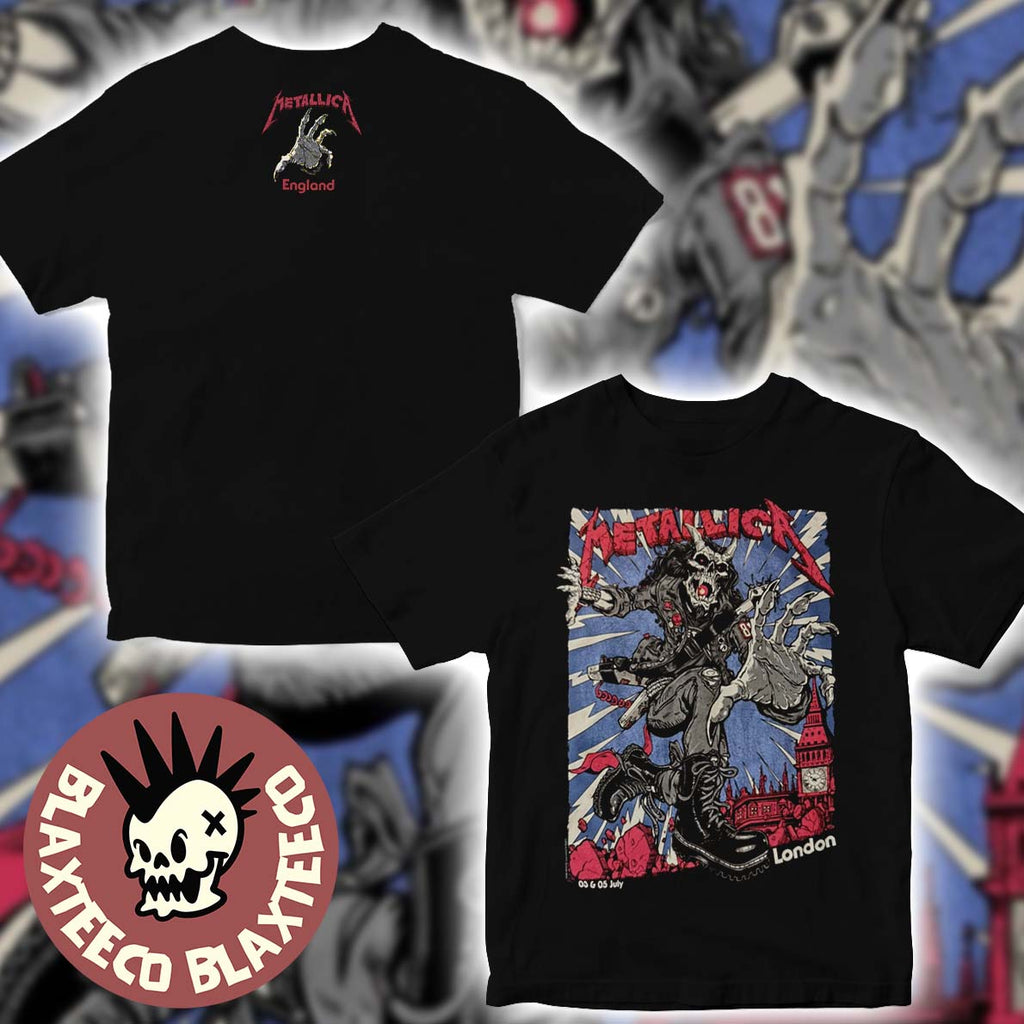 Metallica M72 London UK 2026 Pop Up Shop Merch Tee At London Stadium On 3 And 5 July 2026 Two Sided T-Shirt