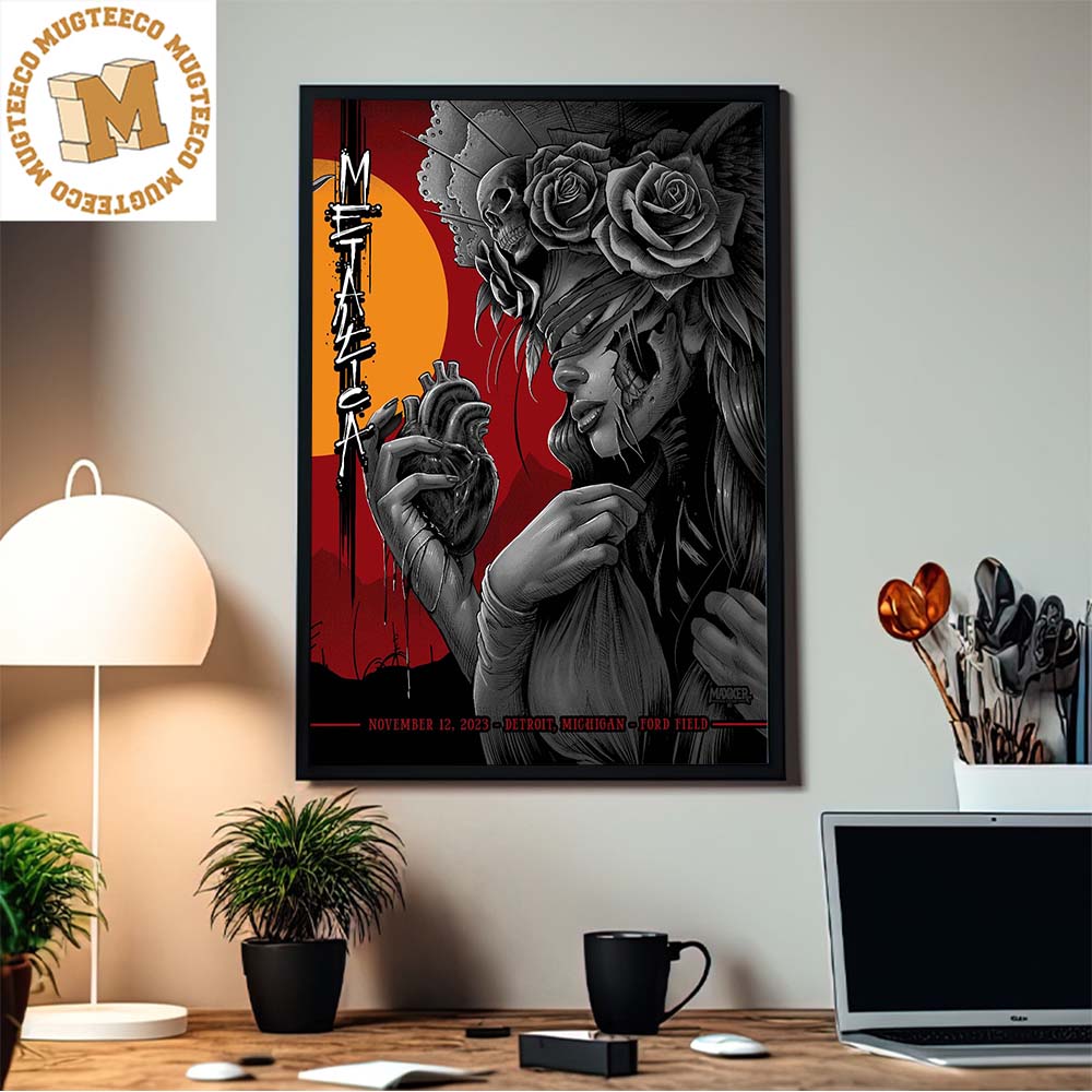 Metallica M72 World Tour Tonight In Detroit Michigan At Ford Field On November 12 2023 Night Two Home Decor Poster Canvas