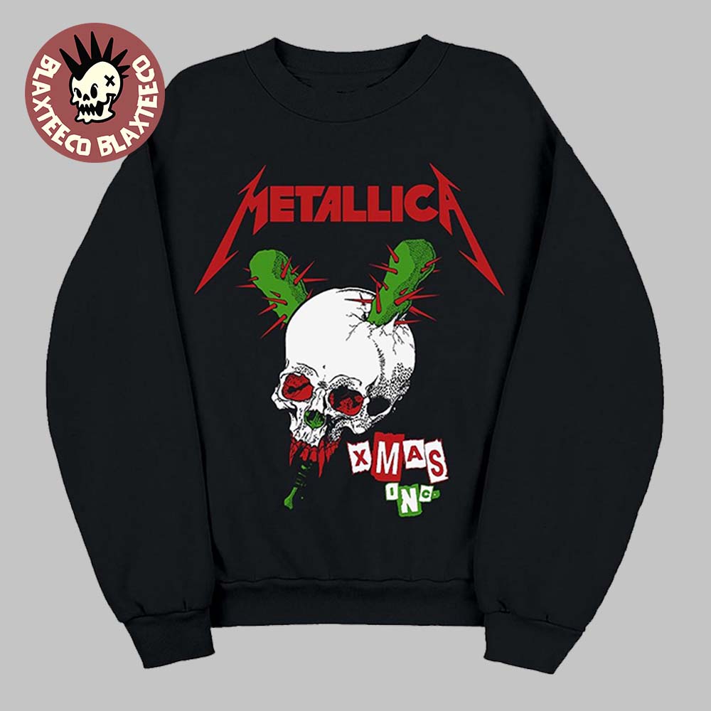 Metallica Xmas Inc Skull Holiday Style Sweatshirt