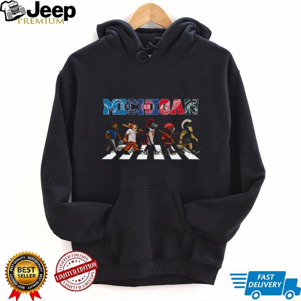 Michigan Sports Mascots Abbey Road Style Crossing T Shirt