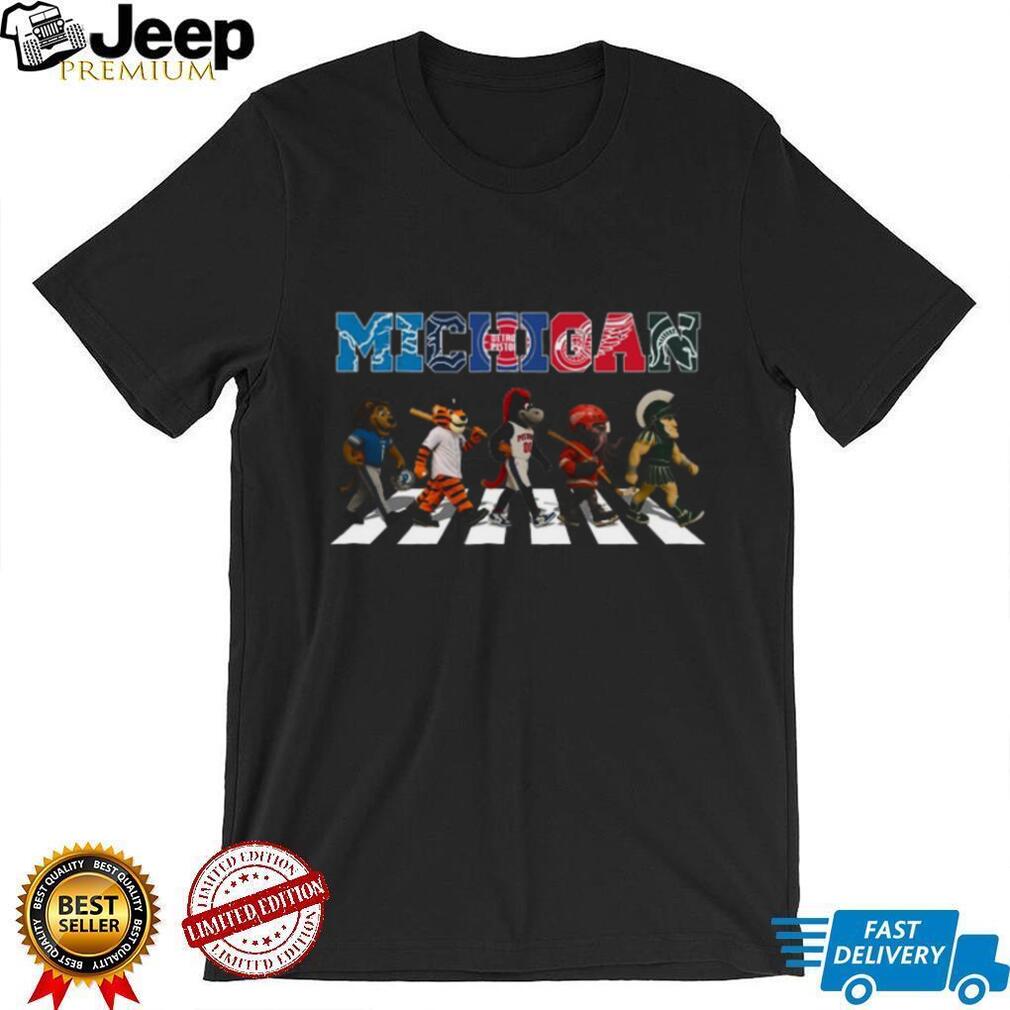 Michigan Sports Mascots Abbey Road Style Crossing T Shirt