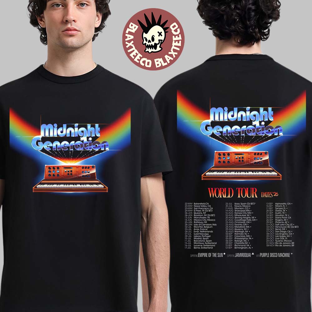 Midnight Generation World Tour 2026 Schedule Dates Two Sided T-Shirt