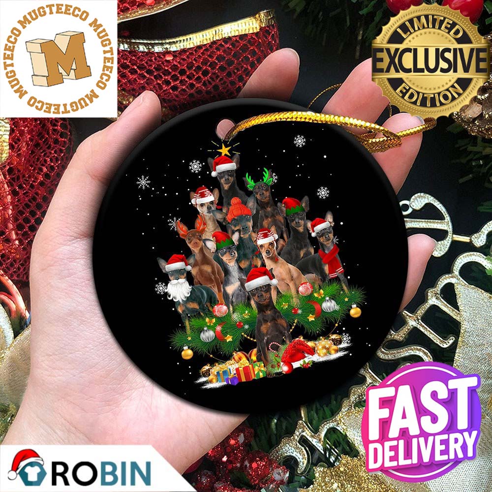Miniature Pinscher Christmas Tree Lights 2023 Holiday Gifts For Dog Lovers Christmas Ornament