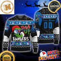 NHL Custom Name And Number Grinch Drink Up New York Rangers Ugly Christmas Sweaters