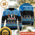Natural Light Bottles In Santa Reindeer And Snow Man Costumes Snowflake Night Black And Blue Christmas Ugly Sweater