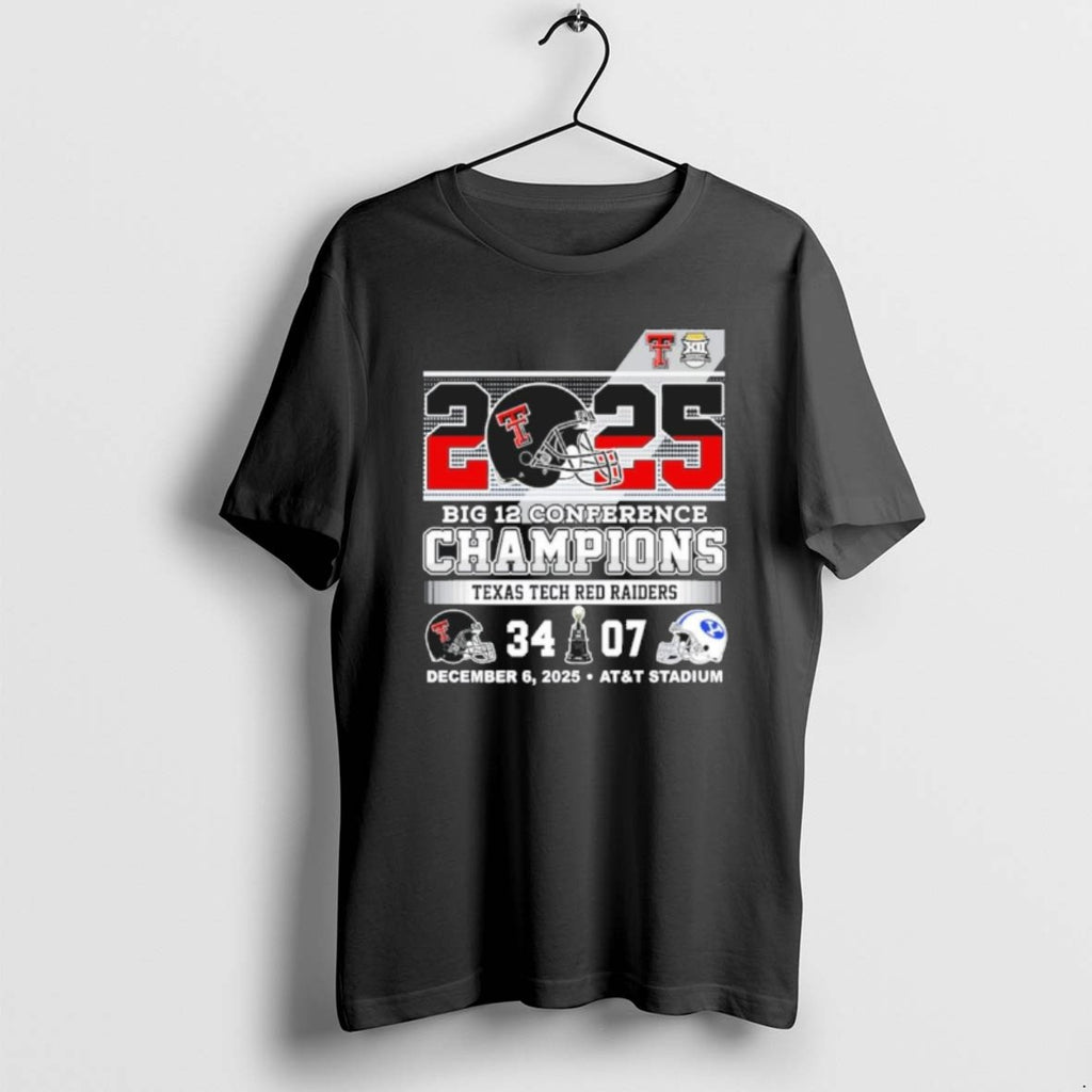 Official 2025 Big 12 Conference Champions Texas Tech 34 7 Byu Score