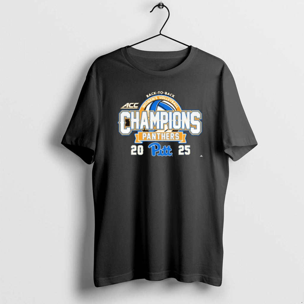 Official Acc Pitt Panthers 2025 Acc Volleyball Champions Back To Back Logo